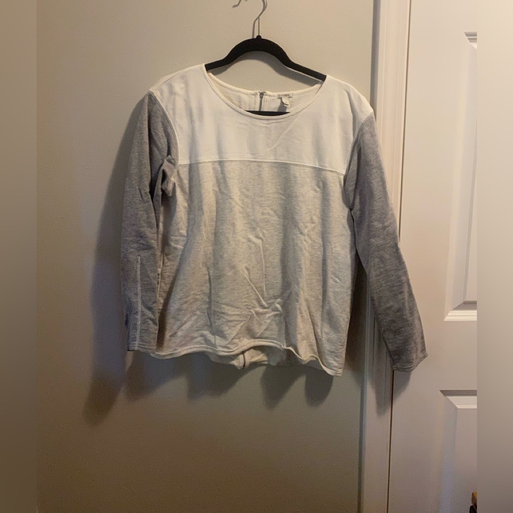 J. CREW Tri Color Back Zip Sweatshirt